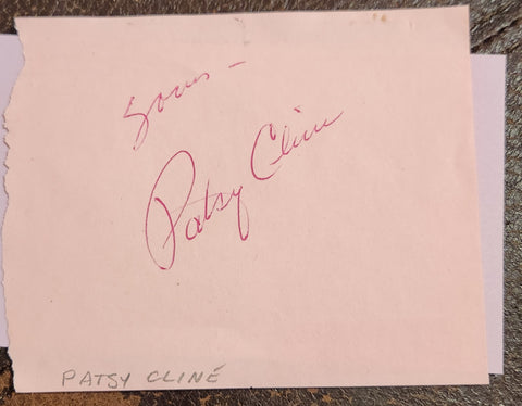 RARE COUNTRY MUSIC LEGEND PATSY CLINE HAND SIGNED PAGE D.1963