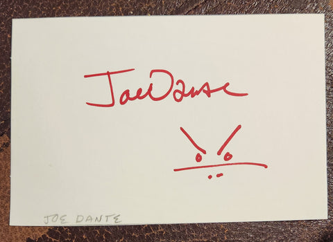 "GREMLINS" DIRECTOR JOE DANTE HAND SIGNED CARD