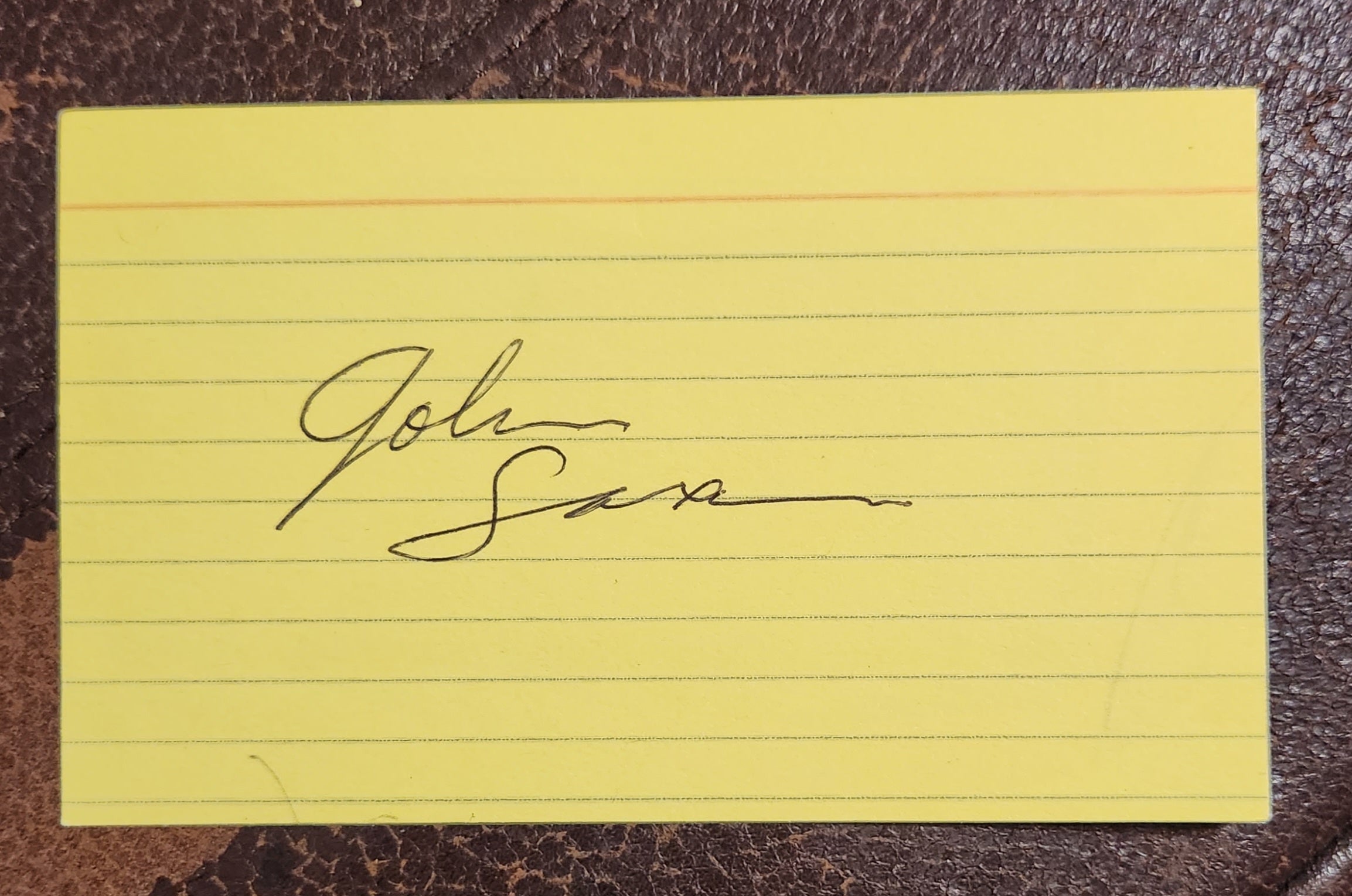 "ENTER THE DRAGON" ACTOR JOHN SAXON HAND SIGNED CARD D.2020