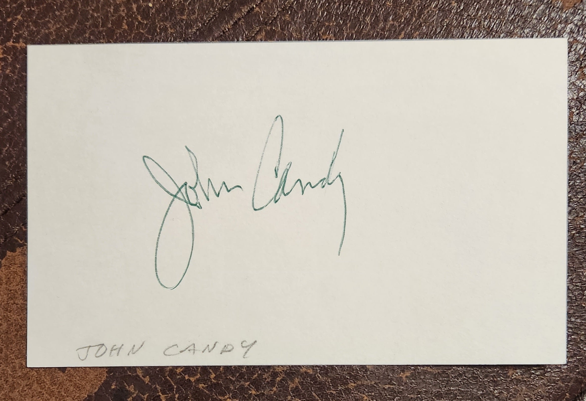 FUNNYMAN JOHN CANDY HAND SIGNED CARD D.1994