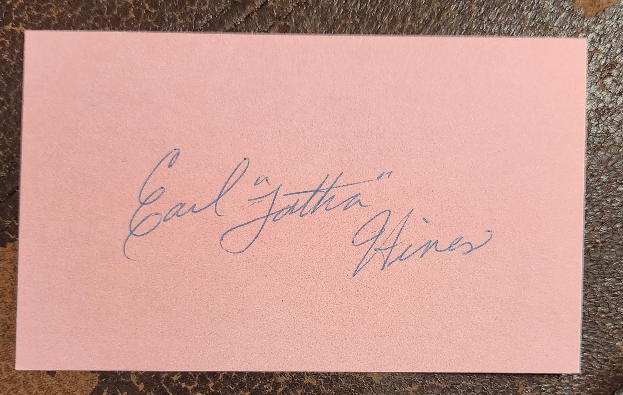 JAZZ PIANIST EARL "FATHA" HINES HAND SIGNED CARD D.1983