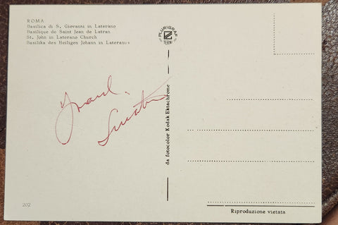 GREAT SINGER AND ENTERTAINER FRANK SINATRA HAND SIGNED POSTCARD D.1998