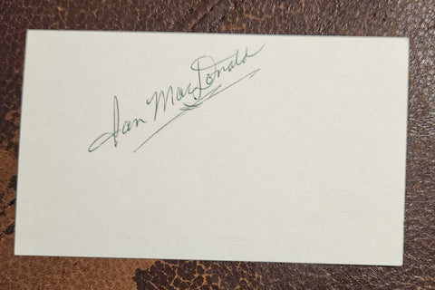 "HIGH NOON" ACTOR IAN MACDONALD HAND SIGNED CARD D.1978