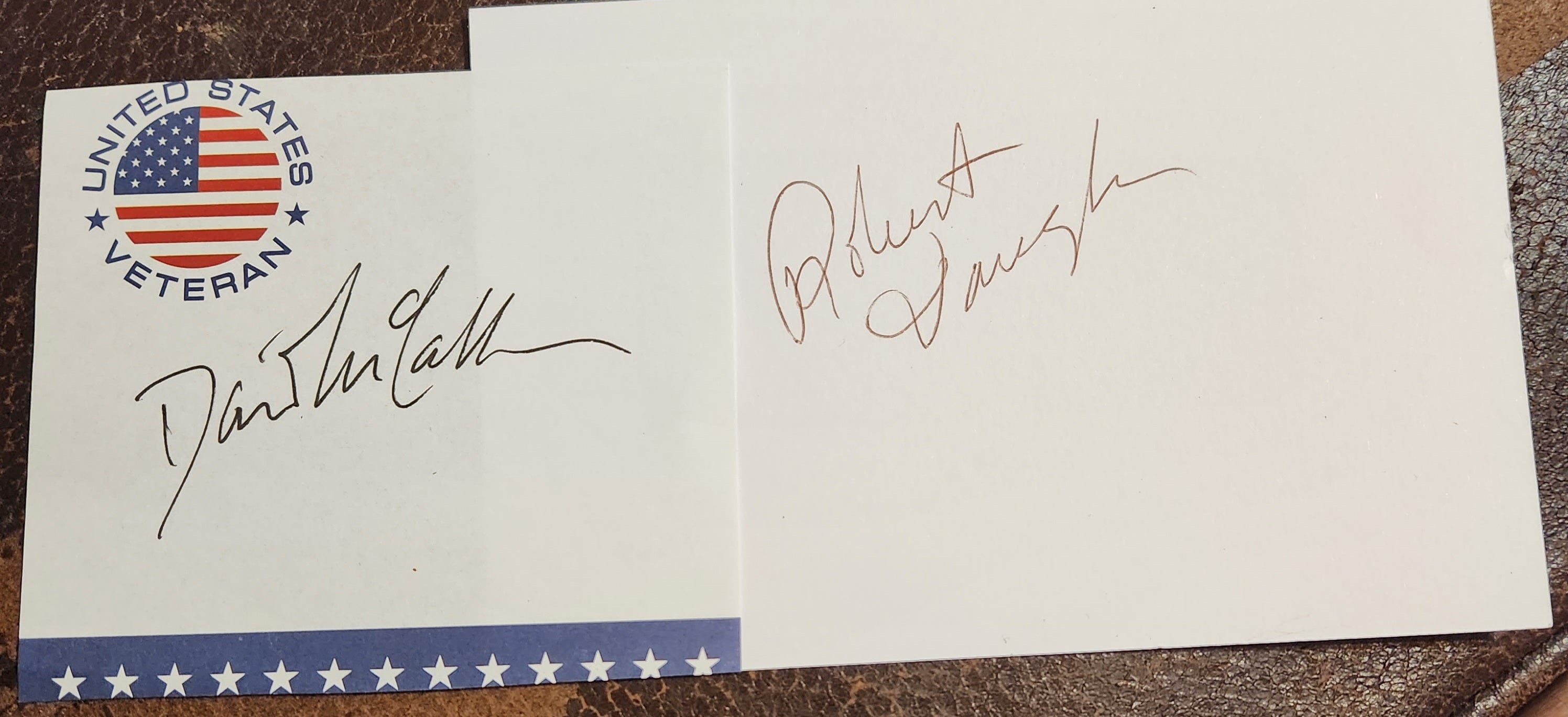 THE MAN FROM UNCLE STARS ROBERT VAUGHN AND DAVID MAcCALLUM HAND SIGNED AUTOGRAPHS