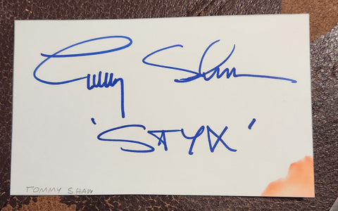 STYX CO-LEAD VOCALIST TOMMY SHAW HAND SIGNED CARD