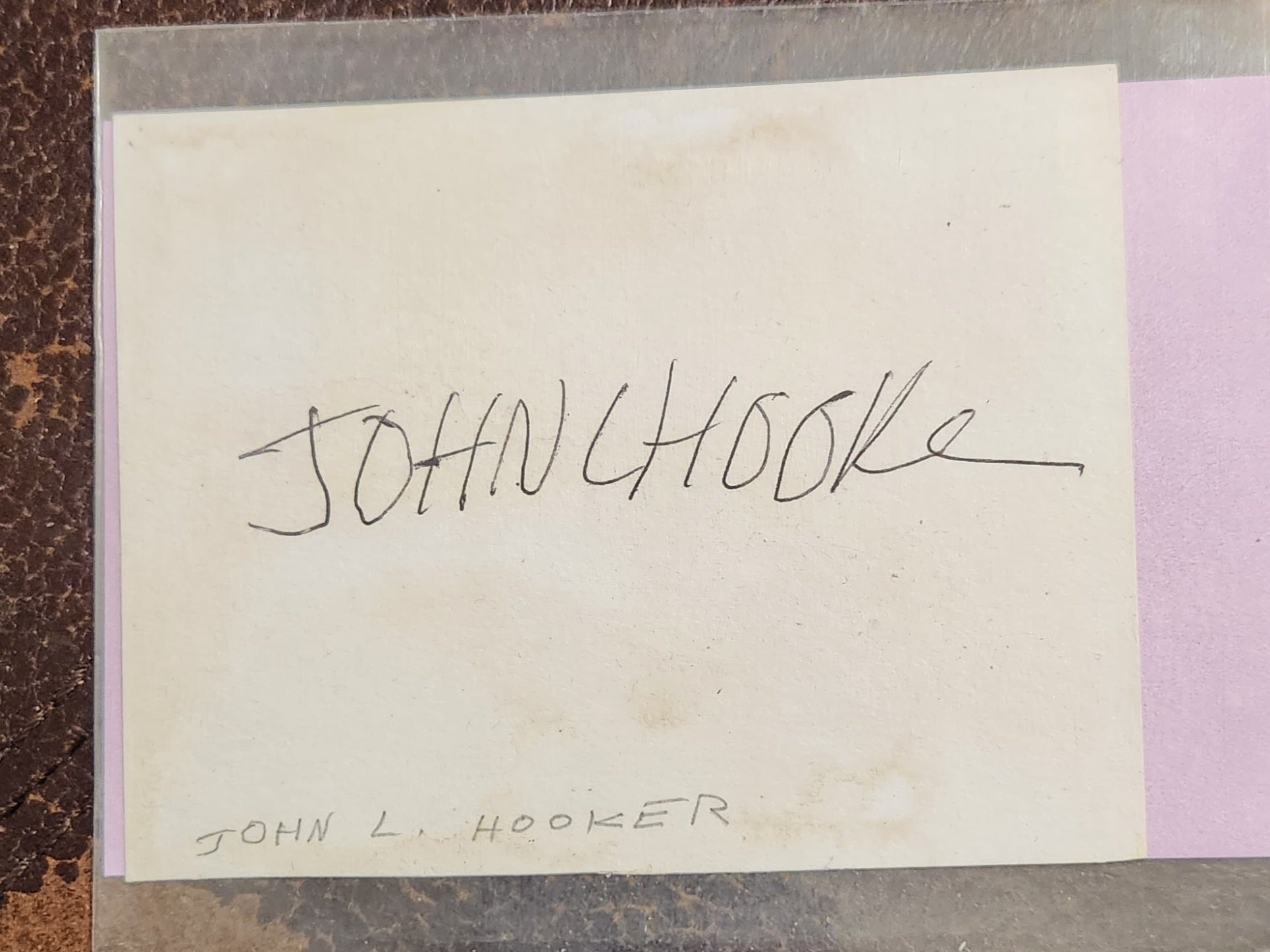 BLUES GREAT JOHN LEE HOOKER HAND SIGNED CARD D.2001