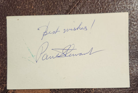 AMERICAN CHARACTER ACTOR PAUL STEWART HAND SIGNED CARD D.1986