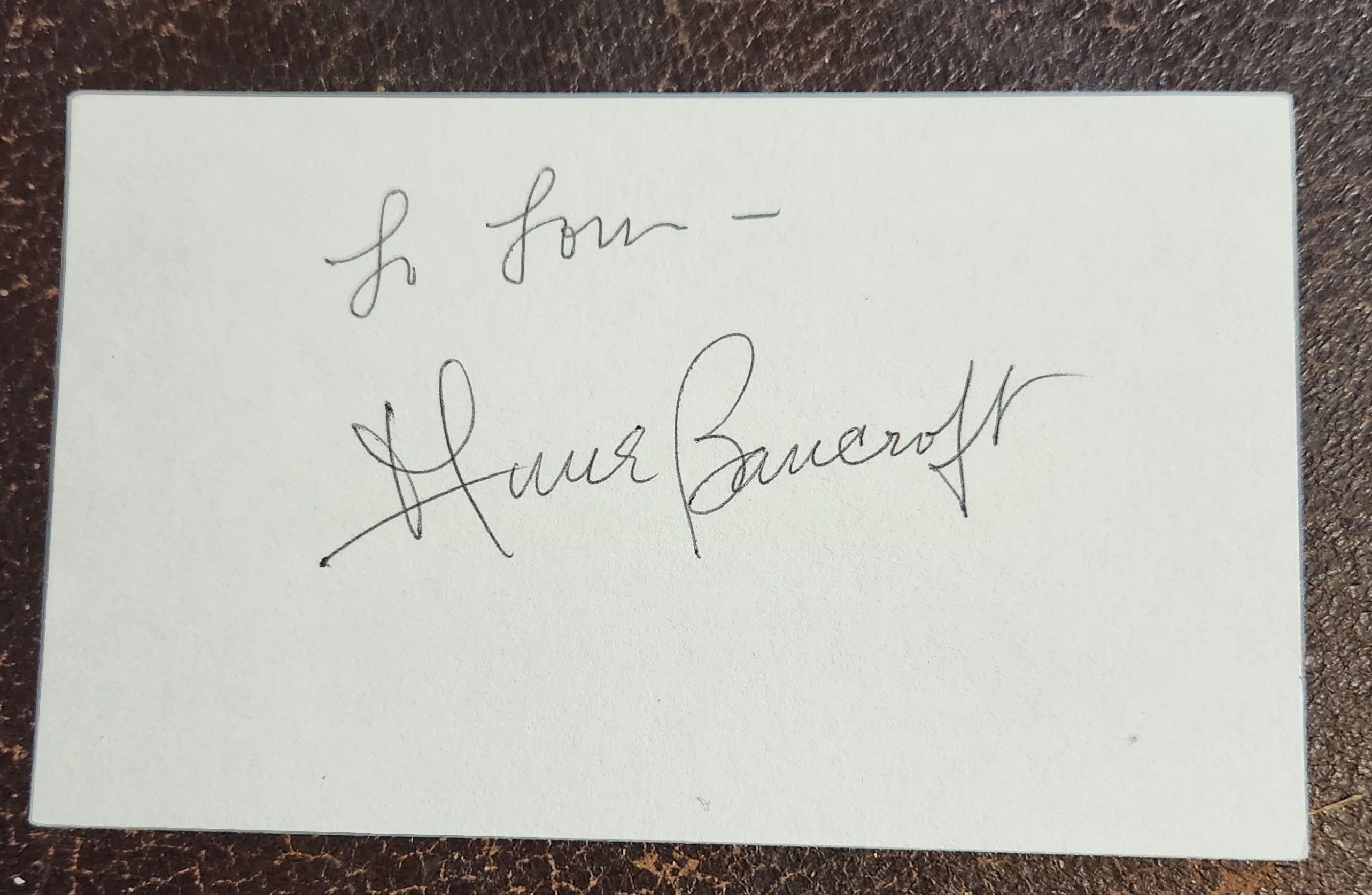 "THE GRADUATE" ACTRESS ANNE BANCROFT HAND SIGNED CARD D.2005