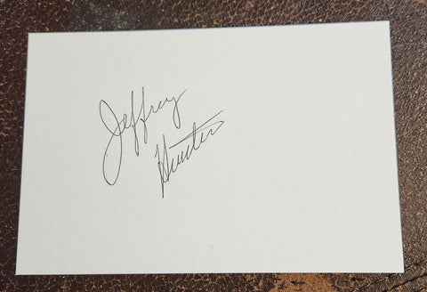 RARE LEADING MAN ACTOR JEFFREY HUNTER HAND SIGNED CARD D.1969