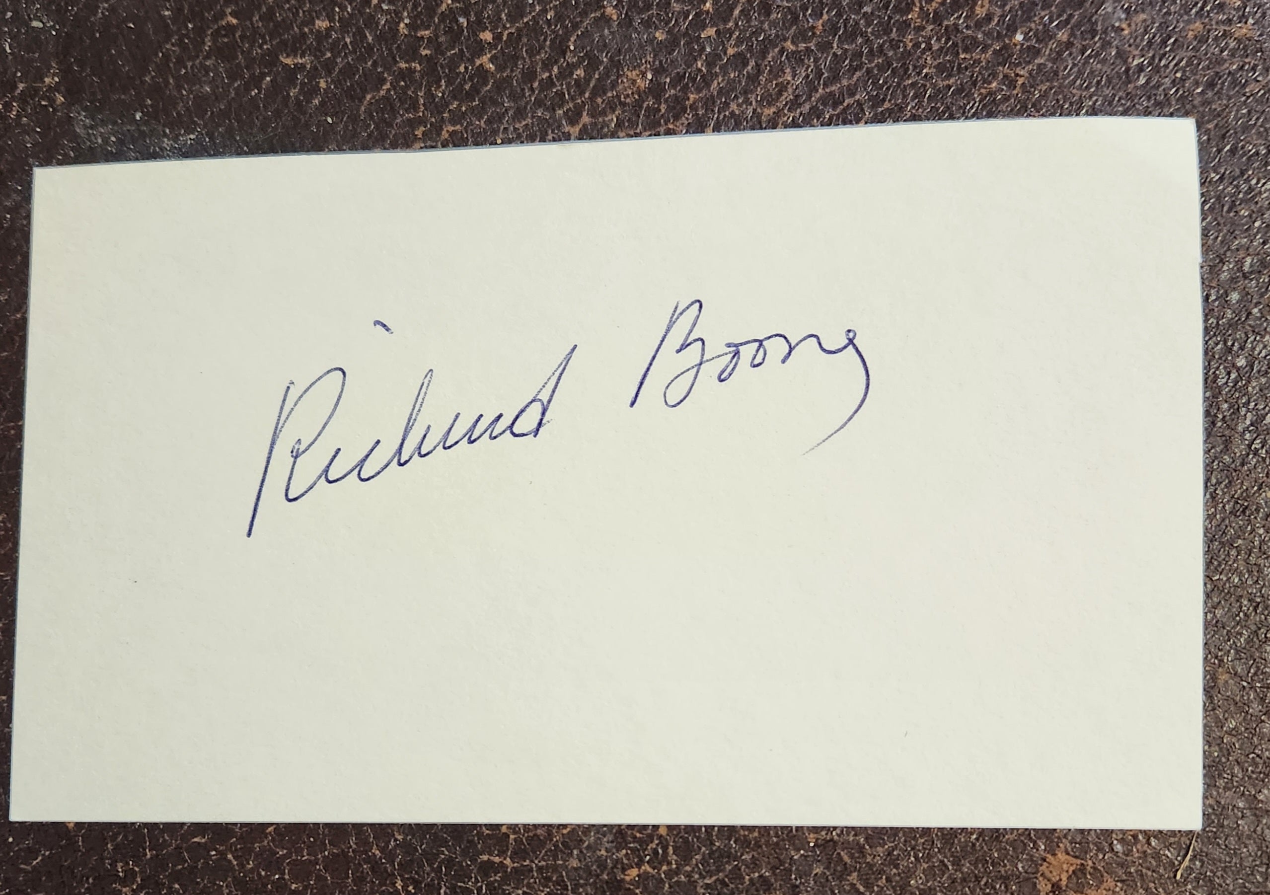 GREAT WESTERNS ACTOR RICHARD BOONE HAND SIGNED CARD D M 1981