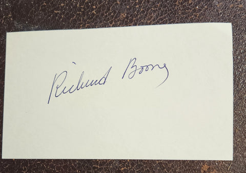 GREAT WESTERNS ACTOR RICHARD BOONE HAND SIGNED CARD D M 1981