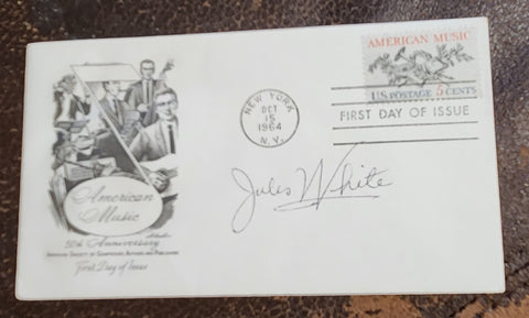 THREE STOOGES DIRECTOR JULES WHITE HAND SIGNED FDC FIRST DAY COVER D 1985