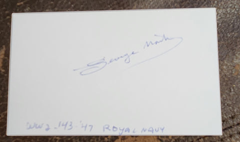 BEATLES PRODUCER GEORGE MARTIN HAND SIGNED CARD d.2016