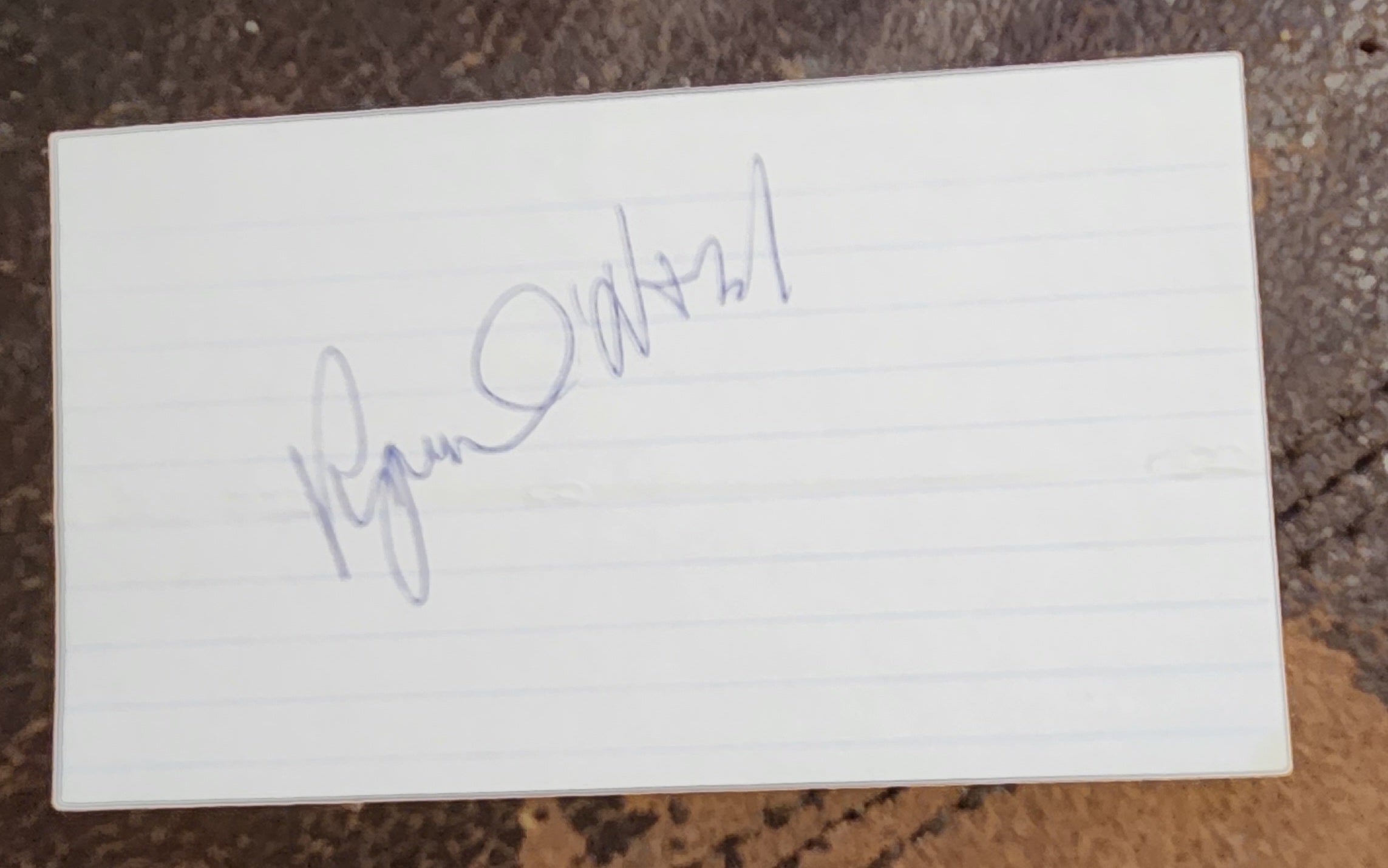 ACTOR RYAN O'NEAL HAND SIGNED CARD