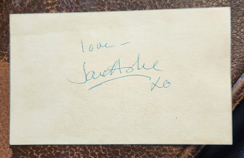 FORMER PAUL MCCARTNEY GIRLFRIEND ACTESS AND AUTHOR JANE ASHER HAND SIGNED CARD