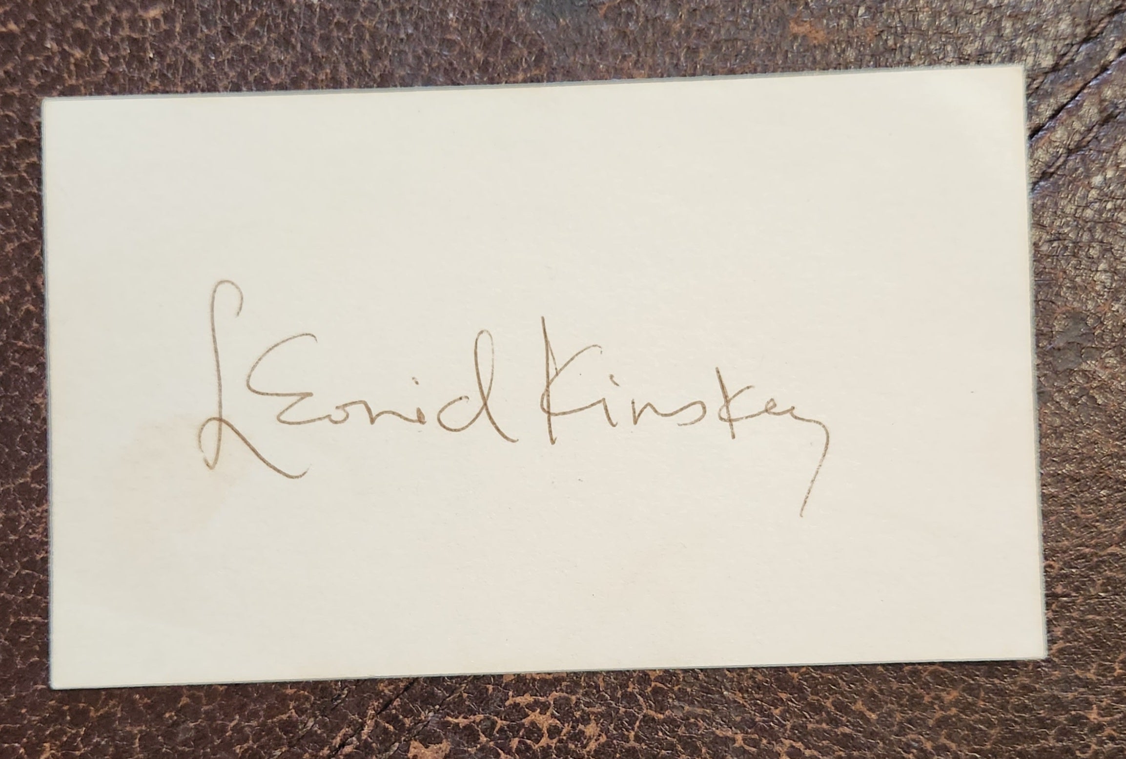 CASABLANCA ACTOR LEONID KINSKEY HAND SIGNED CARD D.1998