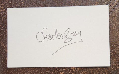 BOND VILLIAN ACTOR CHARLES GRAY HAND SIGNED CARD D.2000