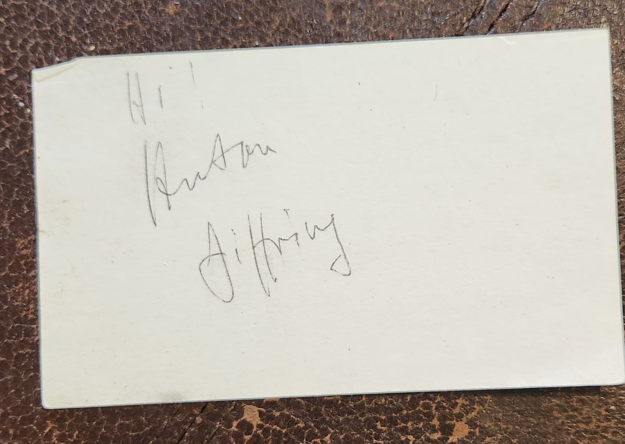 GERMAN CHARACTER ACTOR ANTON DIFFRING HAND SIGNED CARD D.1989