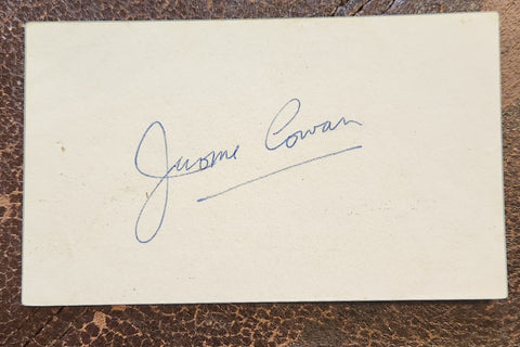 RARE MALTESE FALCON ACTOR JEROME COWAN HAND SIGNED CARD D.1972