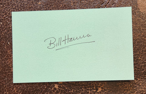 ANIMATION LEGEND BILL HANNA HAND SIGNED CARD D.2001