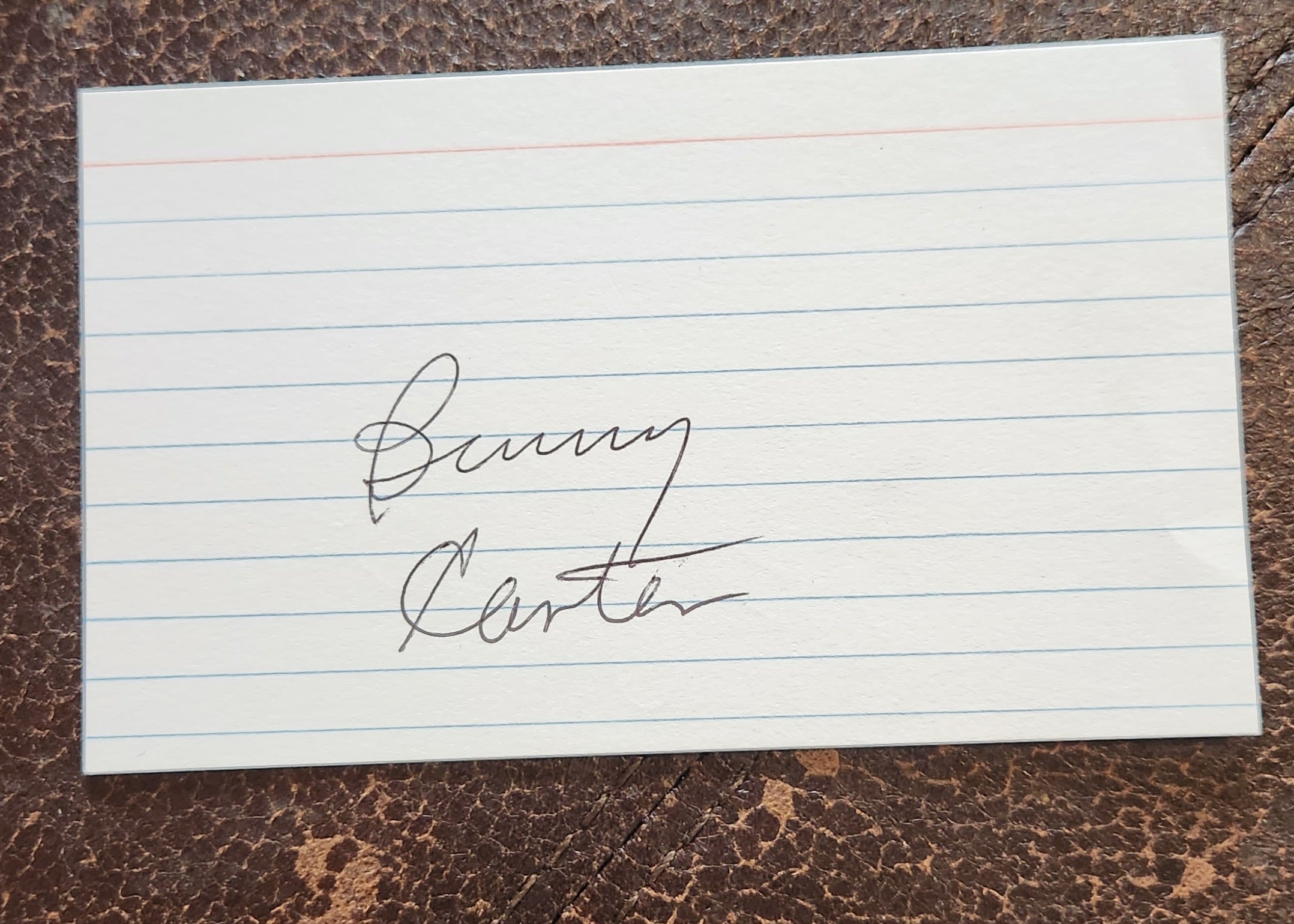 JAZZ SAXOPHONIST BENNY CARTER HAND SIGNED CARD D.2003