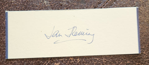 RARE JAMES BOND AUTHOR SIR IAN FLEMING HAND SIGNED CUT CARD D.1964