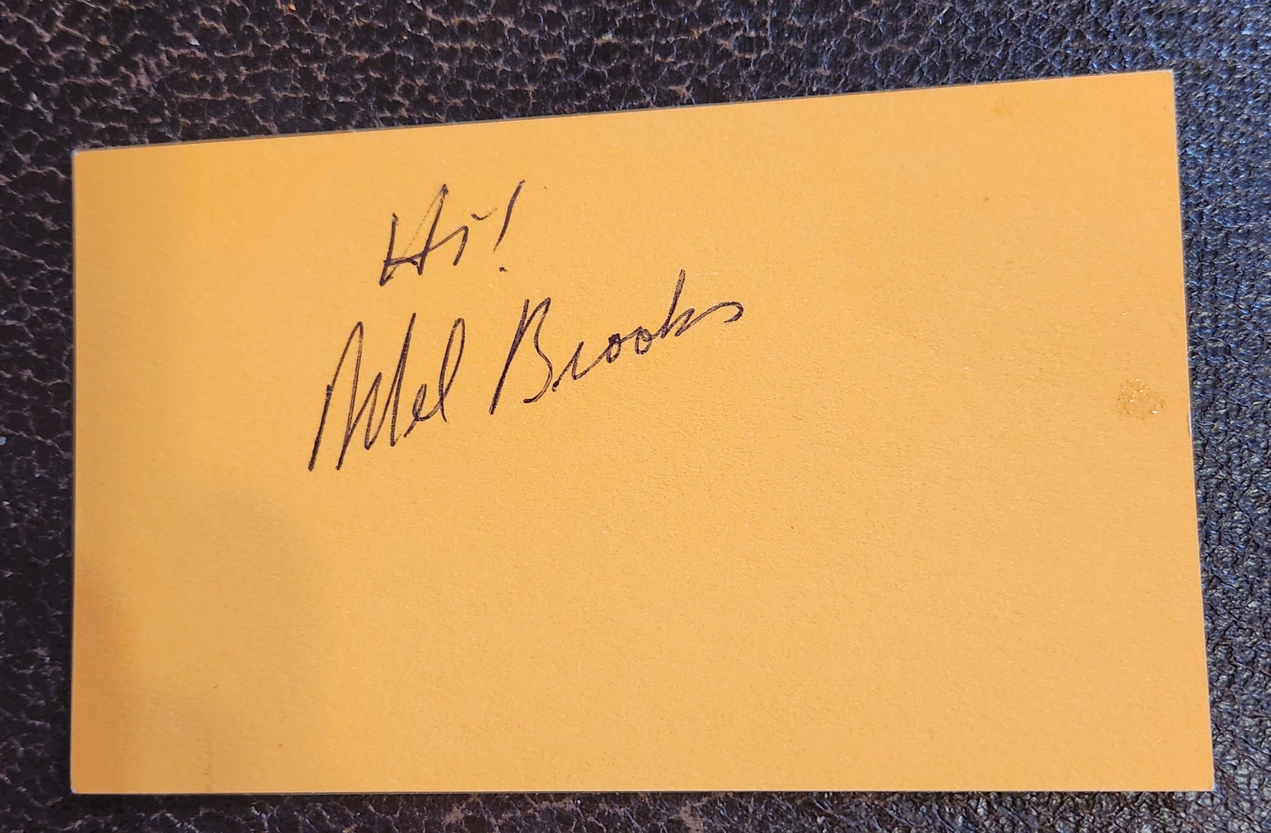 LONG TIME COMEDY LEGEND MEL BROOKS HAND SIGNED CARD