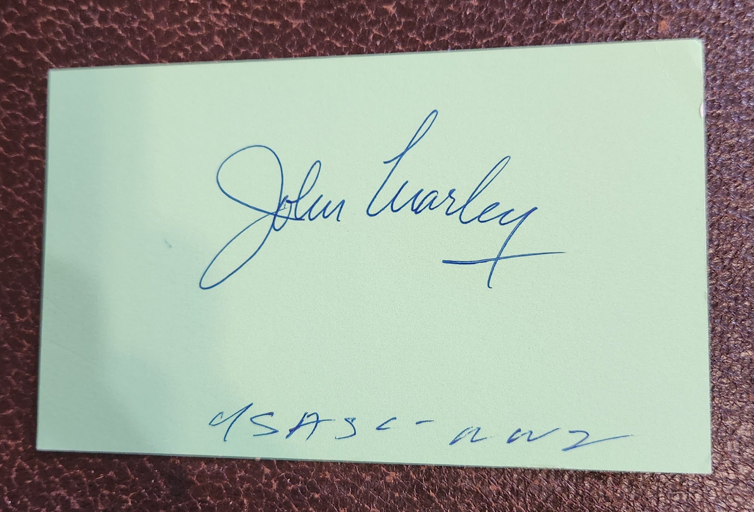 GODFATHER ACTOR JOHN MARLEY HAND SIGNED CARD D.1984