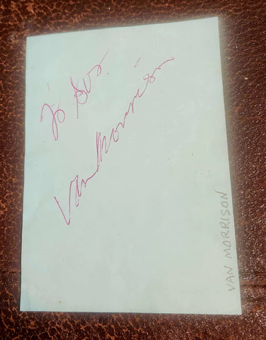 ROCK LEGEND VAN MORRISON HAND SIGNED PAGE