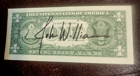 STAR WARS MUSIC COMPOSER JOHN WILLIAMS HAND SIGNED ONE DOLLAR BILL