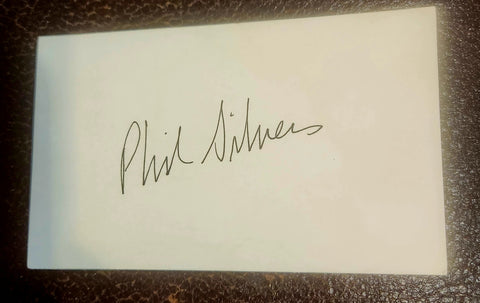 SGT. BILKO ACTOR PHIL SILVERS HAND SIGNED CARD D.1985