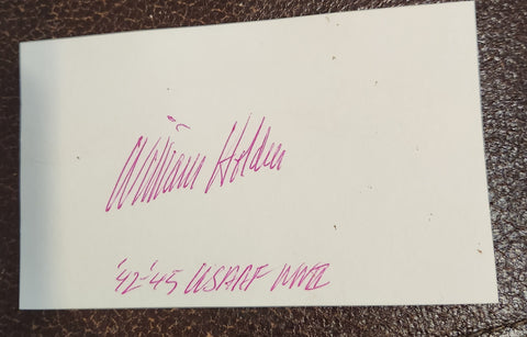 RARE ACTOR WILLIAM HOLDEN HAND SIGNED CARD D.1981 STALAG 17