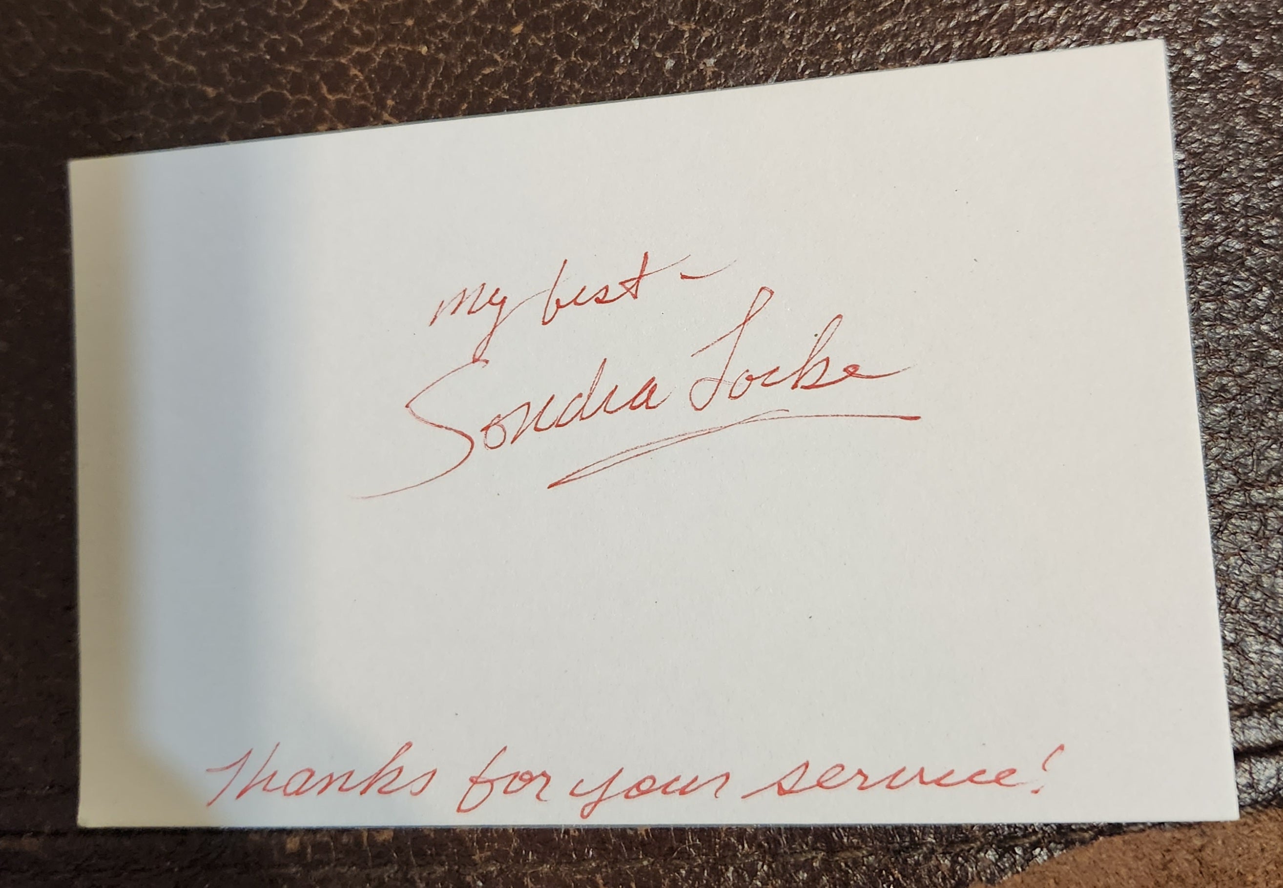 THE OUTLAW JESSE WALES ACTRESS SANDRA LOCKE HAND SIGNED CARD D.2018