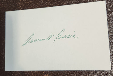 JAZZ LEGEND COUNT BASIE HAND SIGNED CARD D.1984