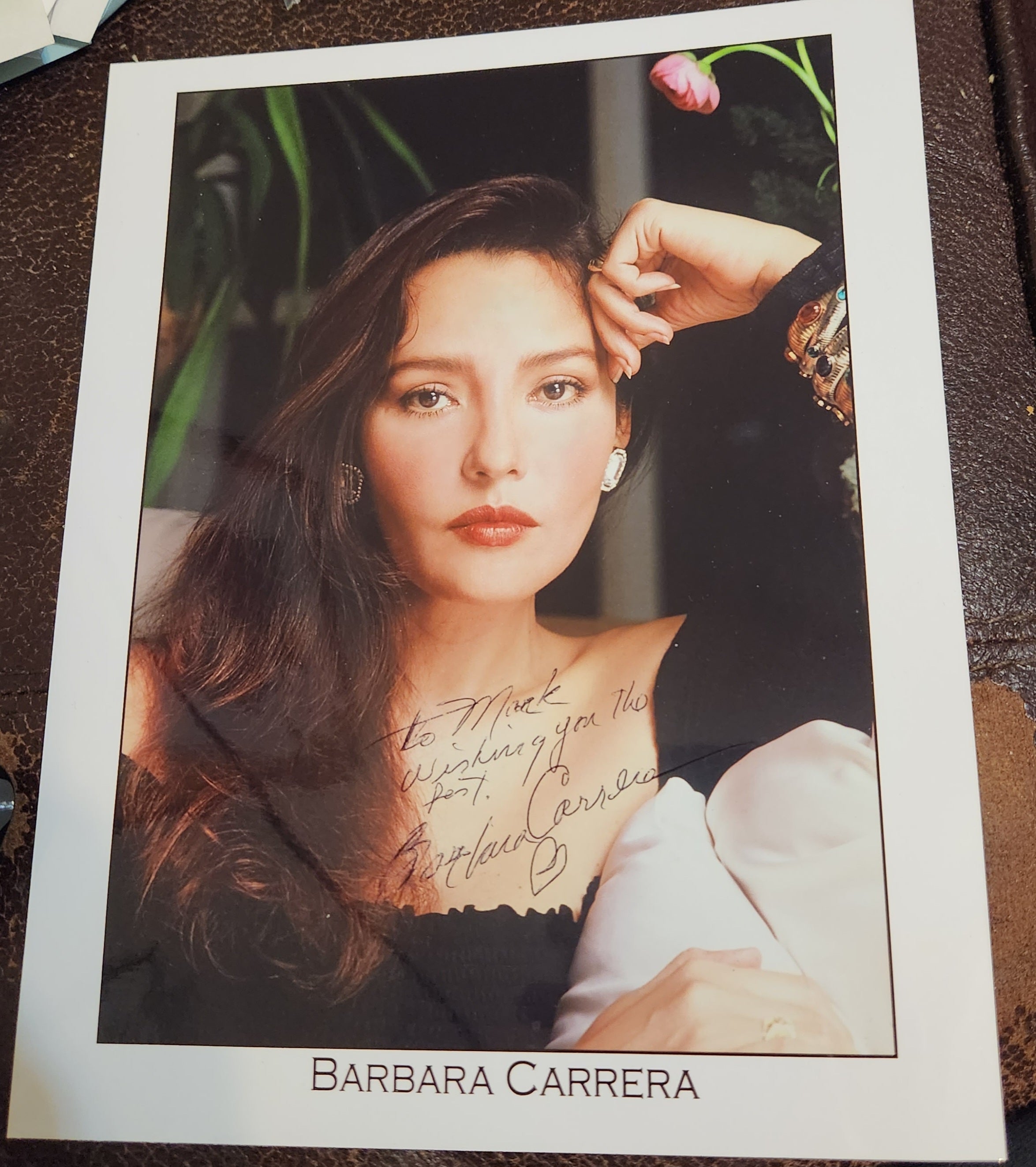 BOND GIRL ACTRESS AND MODEL BARBARA CARRERA HAND SIGNED 8X10 PHOTO