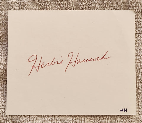 JAZZ LEGEND HERBIE HANCOCK HAND SIGNED CARD