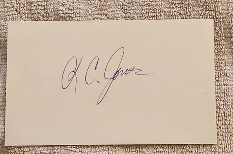 CELTICS LEGEND COACH K C JONES HAND SIGNED CARD D.2020