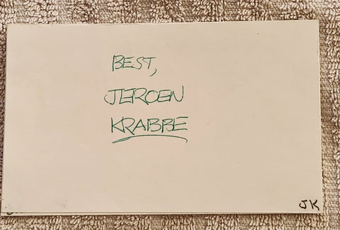 DUTCH DIRECTOR AND ACTOR JEROEN KRABBE HAND SIGNED CARD