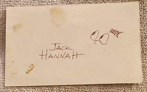 LEGENDARY DISNEY ANIMATOR JACK HANNAH HAND SIGNED CARD D.1994