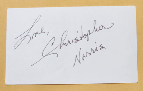 BLONDE ACTRESS CHRISTOPHER NORRIS HAND SIGNED CARD TRAPPER JOHN M.D.