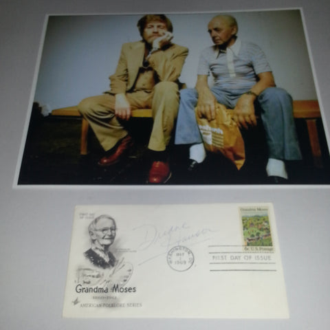 GREAT SCULPTOR DUANE HANSON SIGNED FDC AND NICE PRINT D.1996