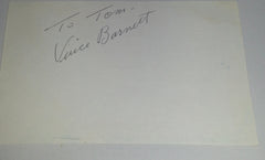 RARE B-MOVIE CHARACTER ACTOR VINCE BARNETT SIGNED CARD AND NICE 5X7" PRINT D.1977