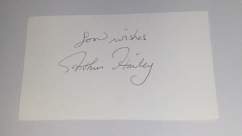 "HOTEL" AND "AIRPORT" AUTHOR ARTHUR HAILEY HAND SIGNED CARD D.2004