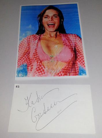 BEAUTIFUL RUSSIAN FIGURE SKATER EKATERINA GORDEEVA HAND SIGNED CARD AND NICE PRINT