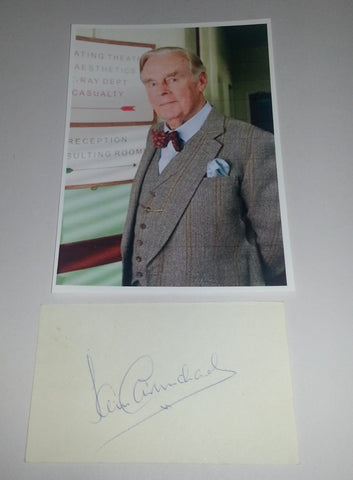 ACTOR  IAN CARMICHAEL SIGNED CARD AND NICE 5X7" PRINT D.2010