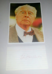 ACTOR JOHN HOUSEMAN SIGNED CARD AND NICE 5X7" PRINT D.1988