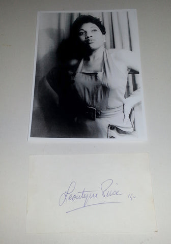 GREAT OPERATIC SOPRANO LEONTYNE PRICE SIGNED CARD & NICE PRINT