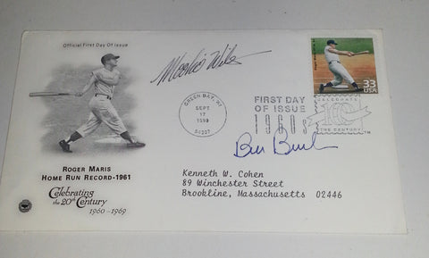 BILL BUCKNER AND MOOKIE WILSON DUAL SIGNED ROGER MARIS FIRST DAY COVER 1986 WORLD SERIES