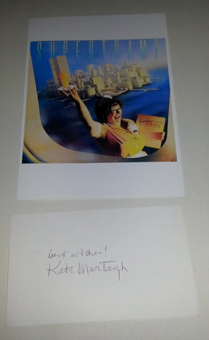 ACTRESS KATE MURTAUGH HAND SIGNED CARD AND NICE 5X7" PRINT SUPERTRAMP COVER "BREAKFAST IN AMERICA"