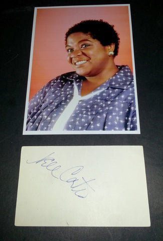 GIMME A BREAK STAR NELL CARTER HAND SIGNED CARD AND NICE 5X7" PRINT D.2003